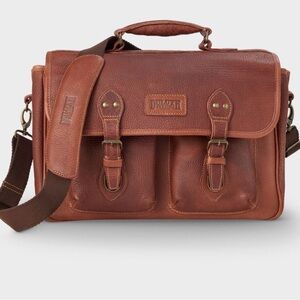 DULUTH TRADING CO NWOT Brown Billionaire Leather Men's Bag